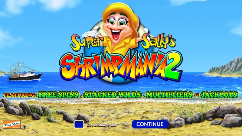 Super Sally's Shrimpmania 2 - ১৫৫x৪ রিল এবং ৪০ পেলাইন গ্রিড সহ প্রধান স্ক্রিন